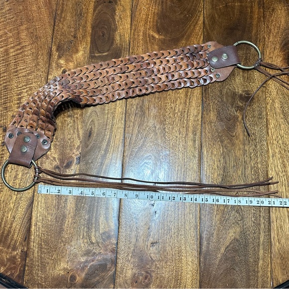 Womens Vintage Boho Brown Leather Braided Belt - Picture 13 of 15